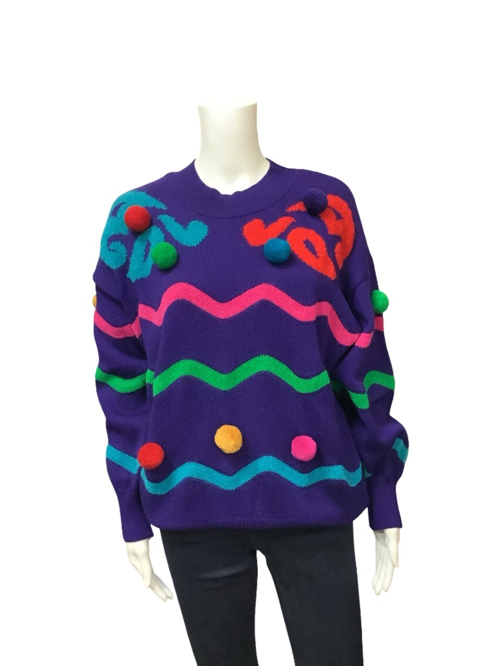 Escada Pom Pom Print Sweater Size: L/ DE 42